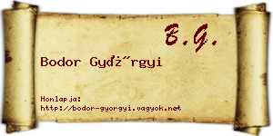 Bodor Györgyi névjegykártya